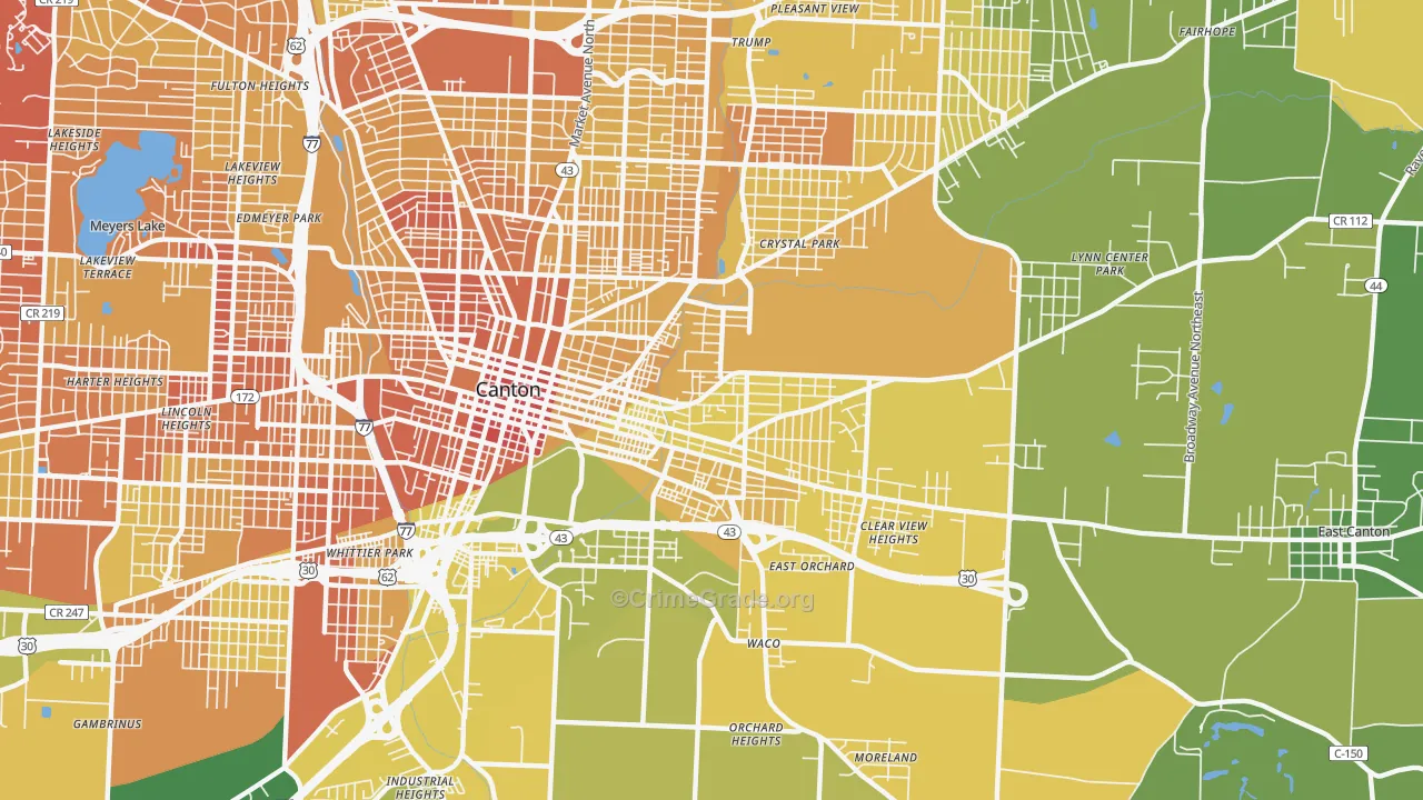 44704, OH Map of Drug-Related Crime Rates