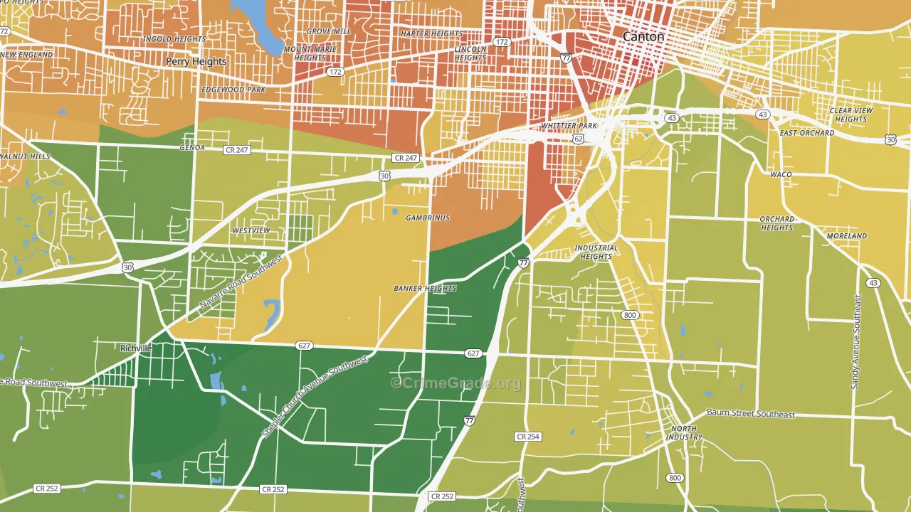 44706, OH Map of Drug-Related Crime Rates