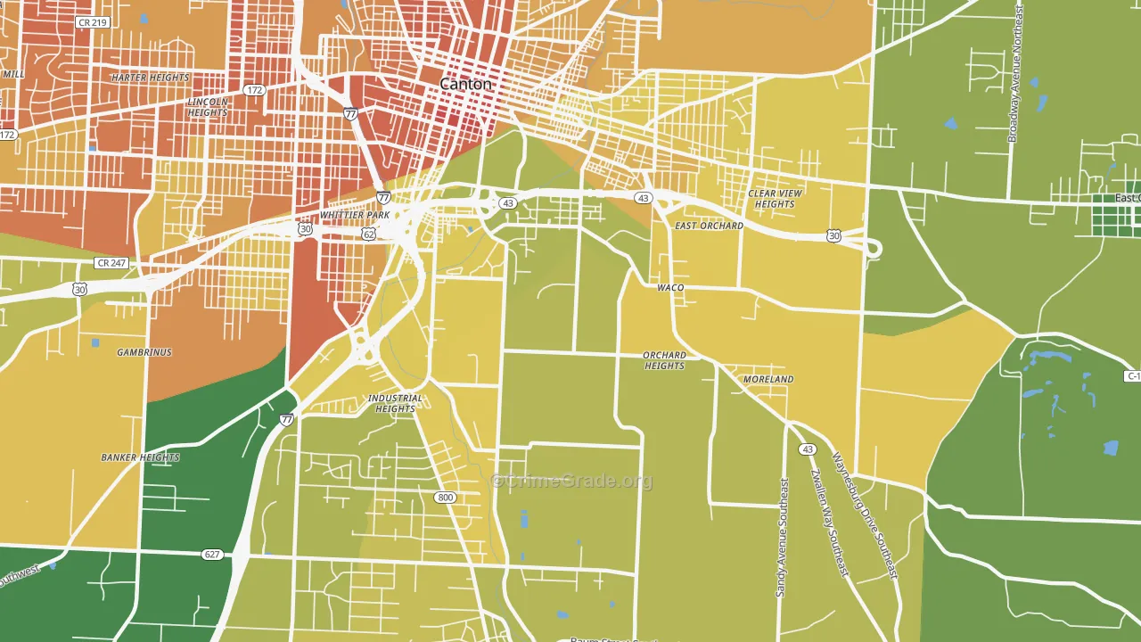 44707, OH Map of Drug-Related Crime Rates