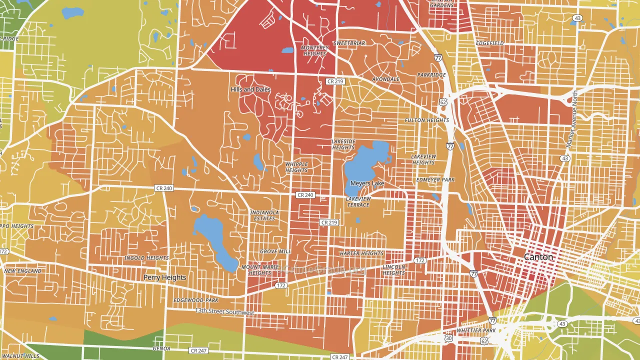 44708, OH Map of Drug-Related Crime Rates