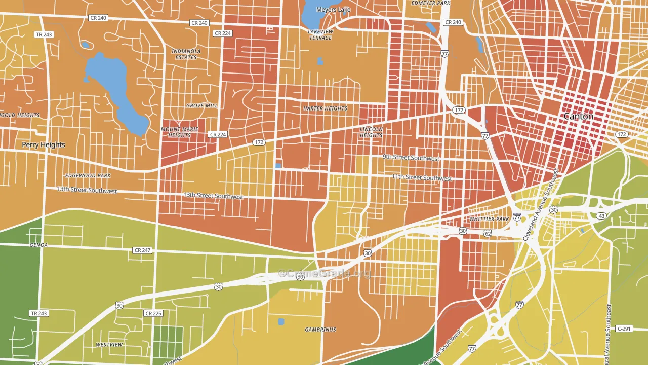 44710, OH Map of Drug-Related Crime Rates