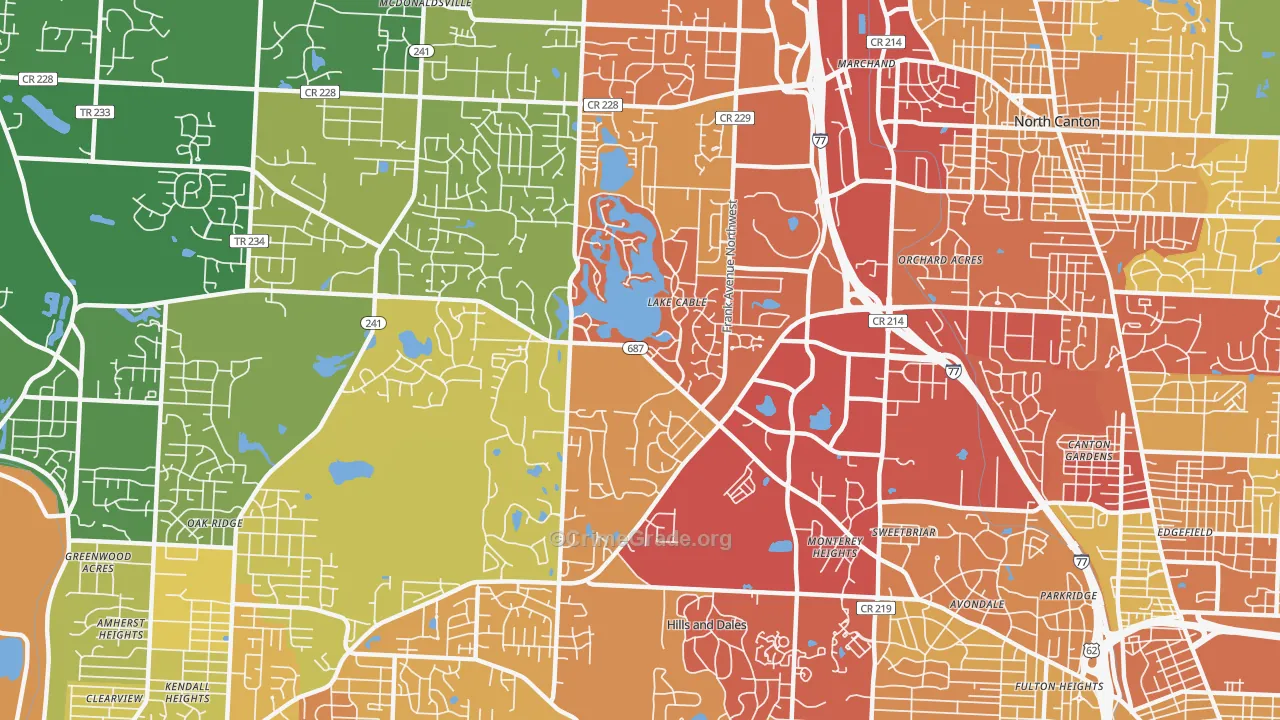44718, OH Map of Drug-Related Crime Rates