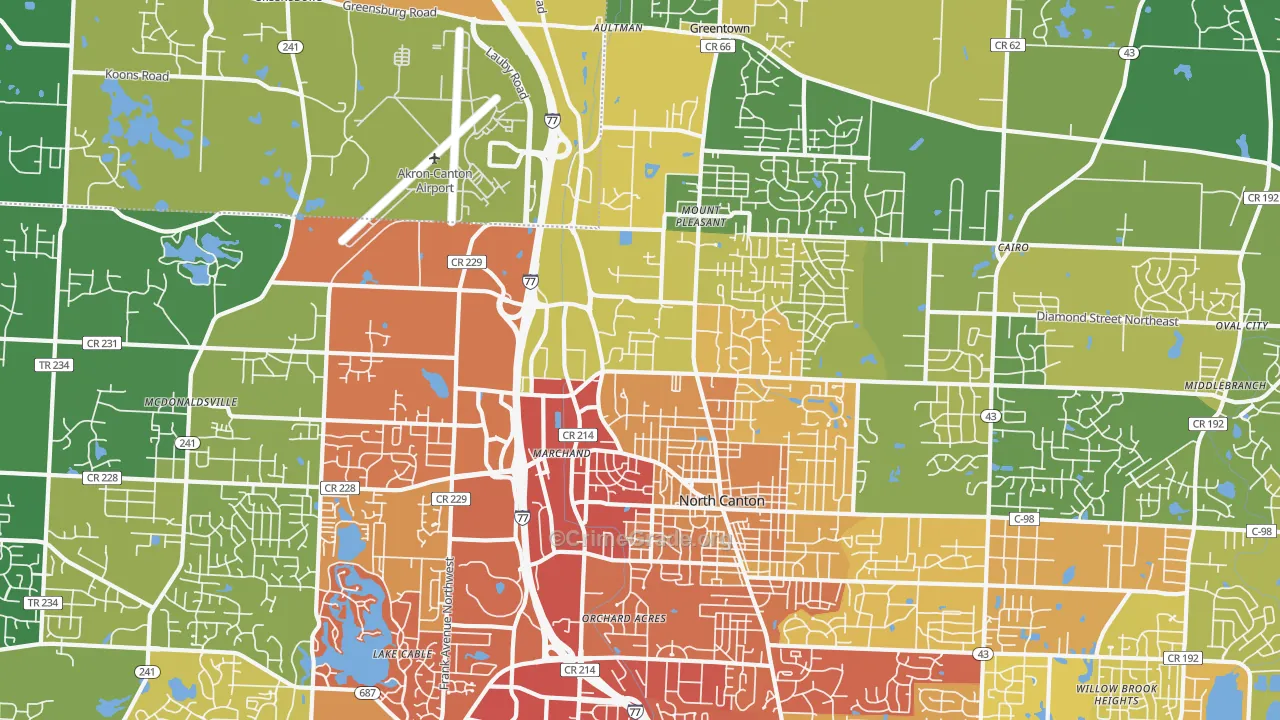 44720, OH Map of Drug-Related Crime Rates