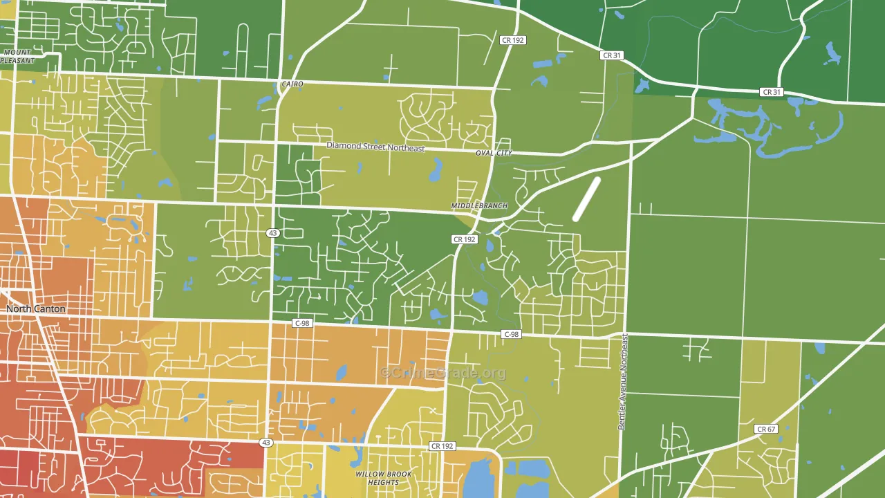 44721, OH Map of Drug-Related Crime Rates