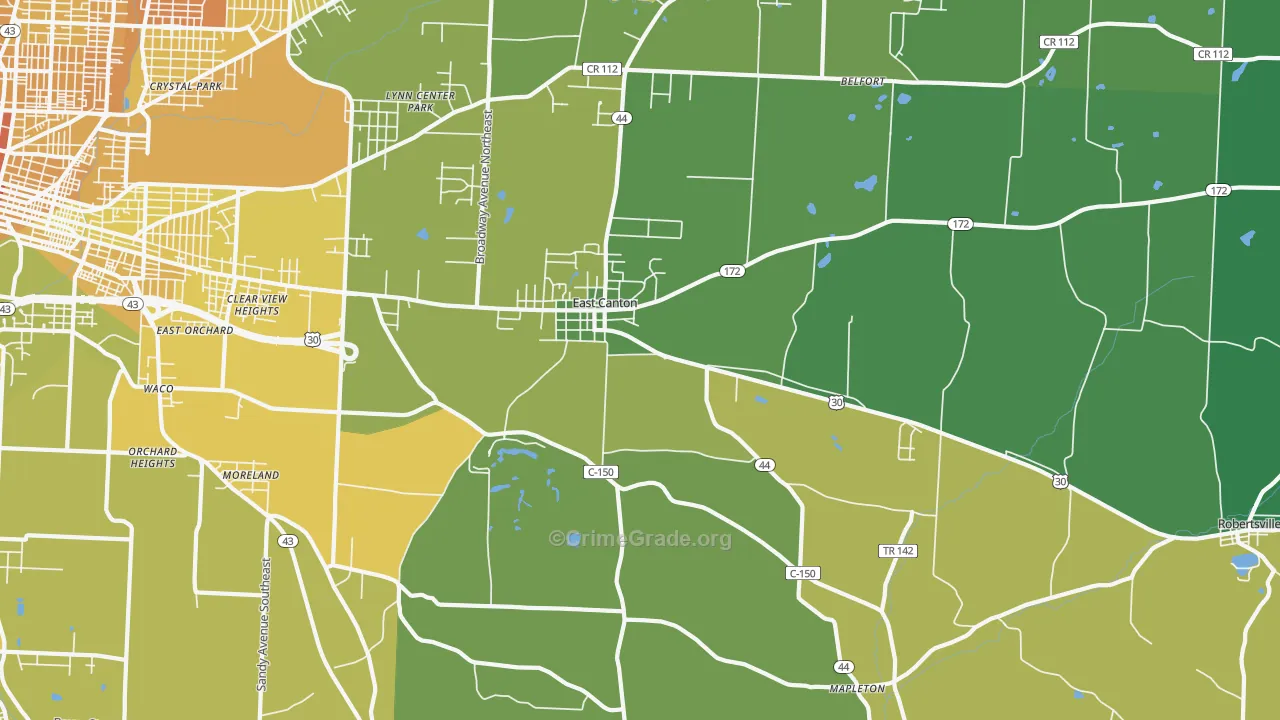 44730, OH Map of Drug-Related Crime Rates