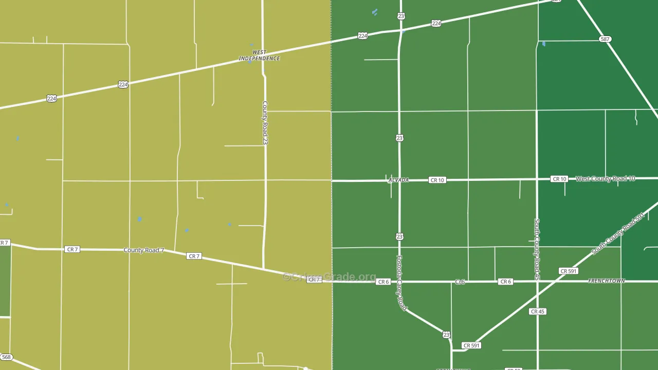 44802, OH Map of Drug-Related Crime Rates