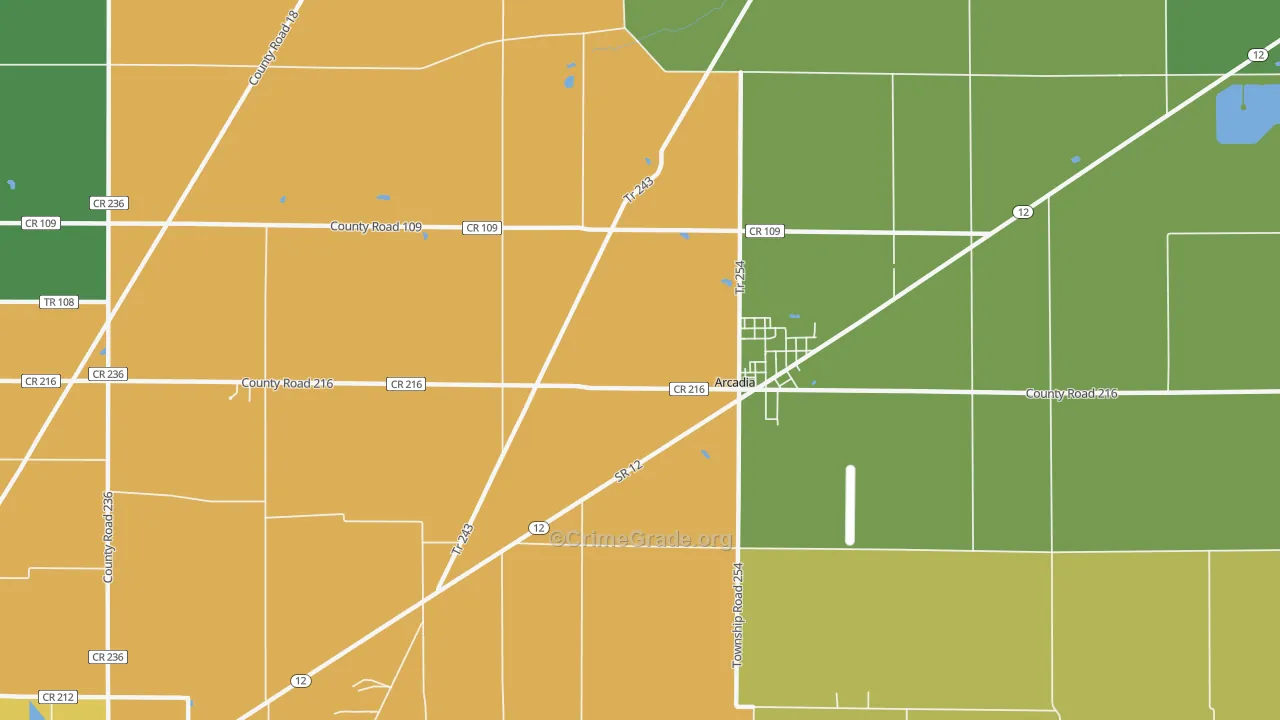 44804, OH Map of Drug-Related Crime Rates