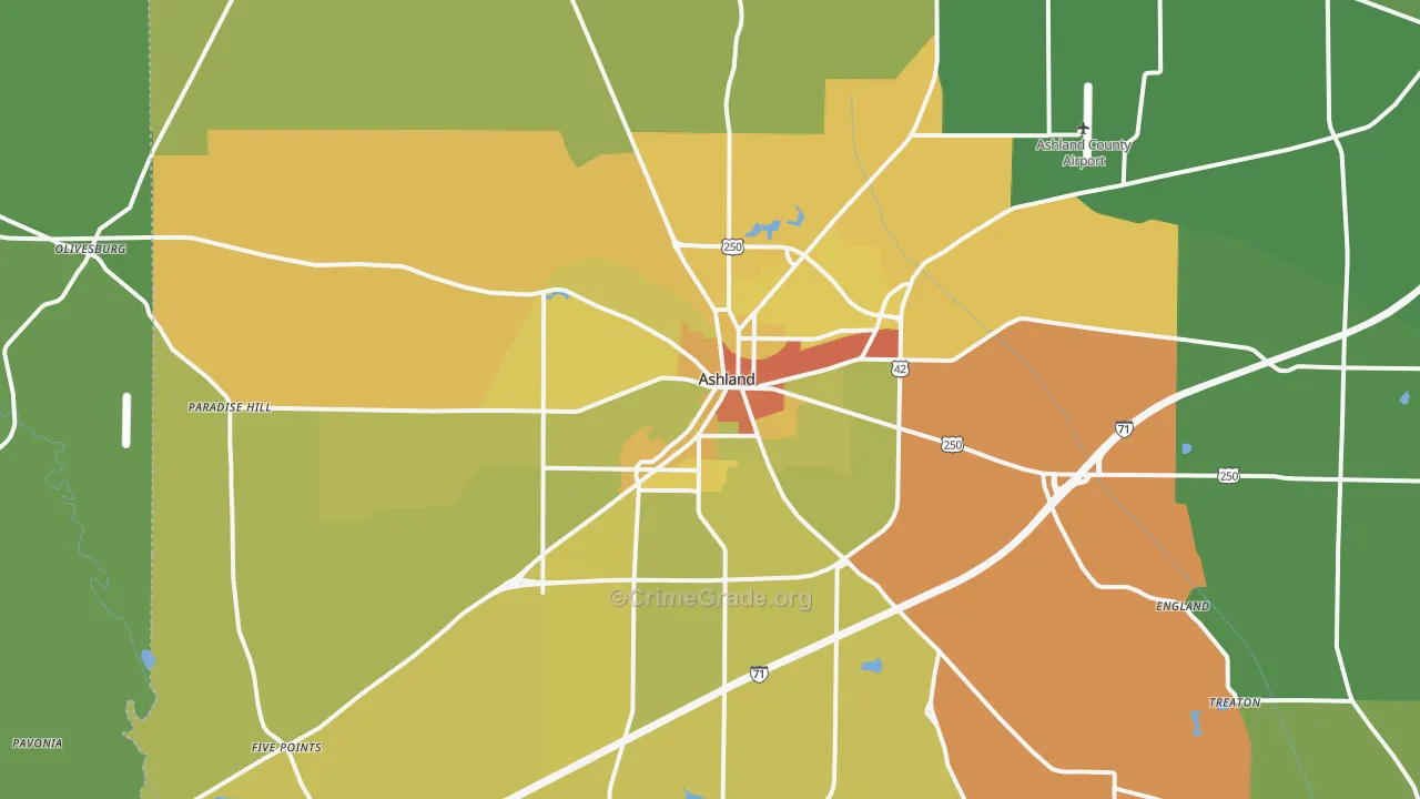 44805, OH Map of Drug-Related Crime Rates