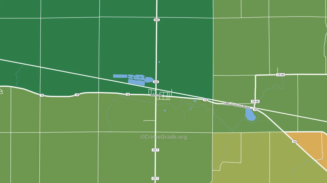 44809, OH Map of Drug-Related Crime Rates