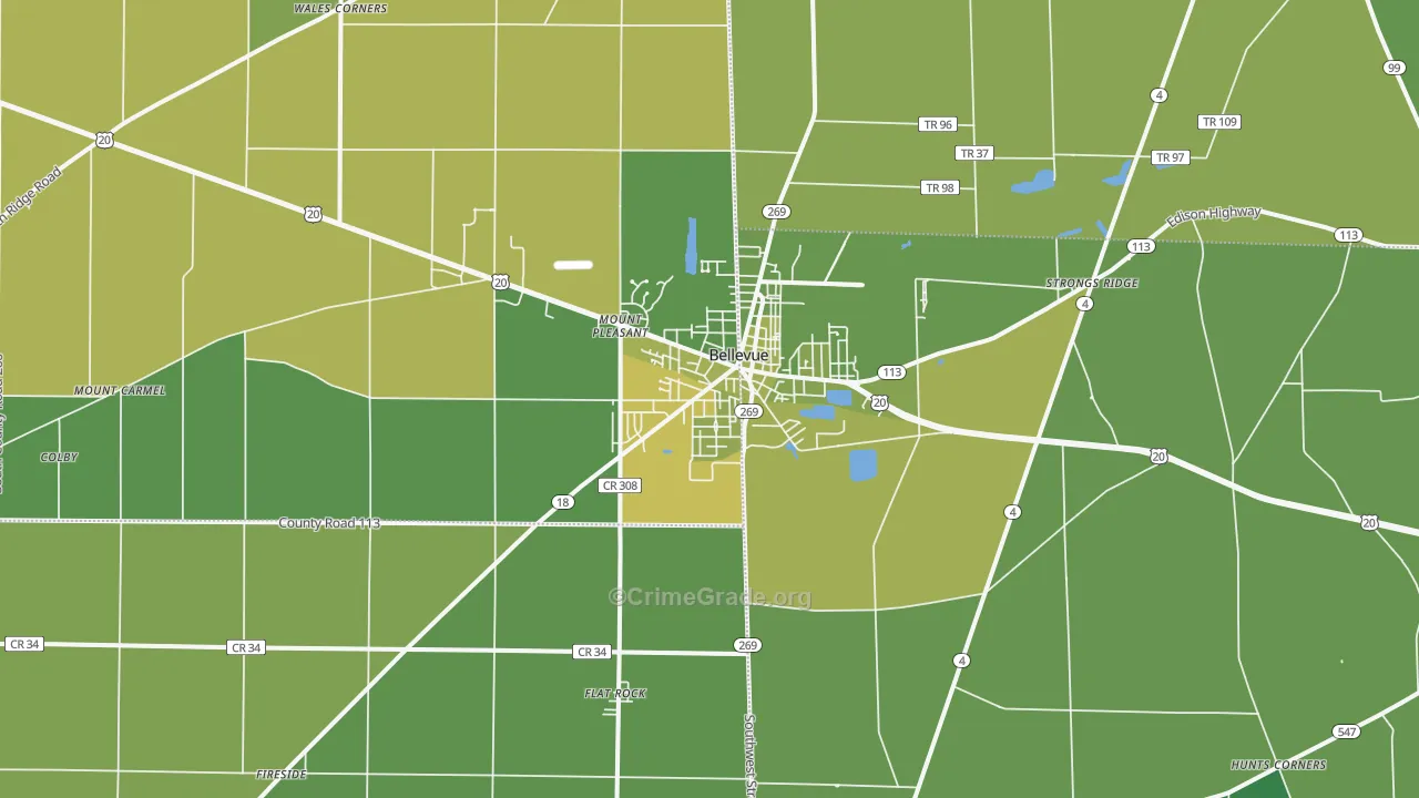 44811, OH Map of Drug-Related Crime Rates