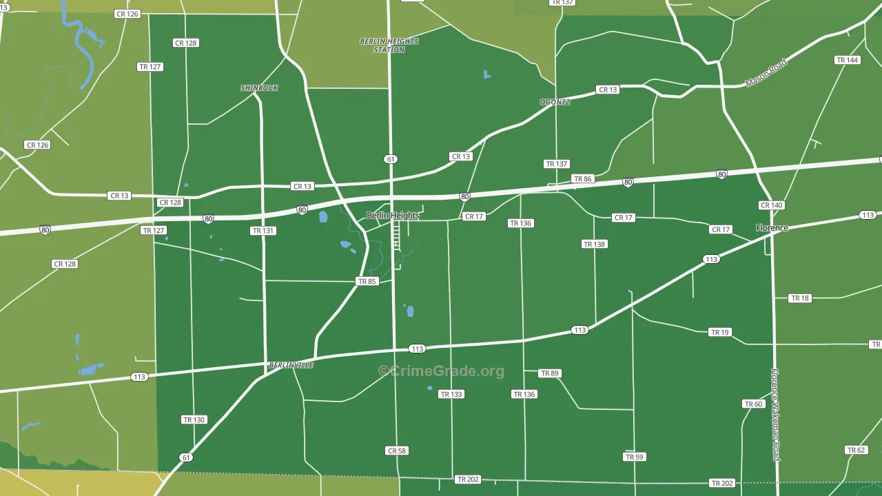 44814, OH Map of Drug-Related Crime Rates