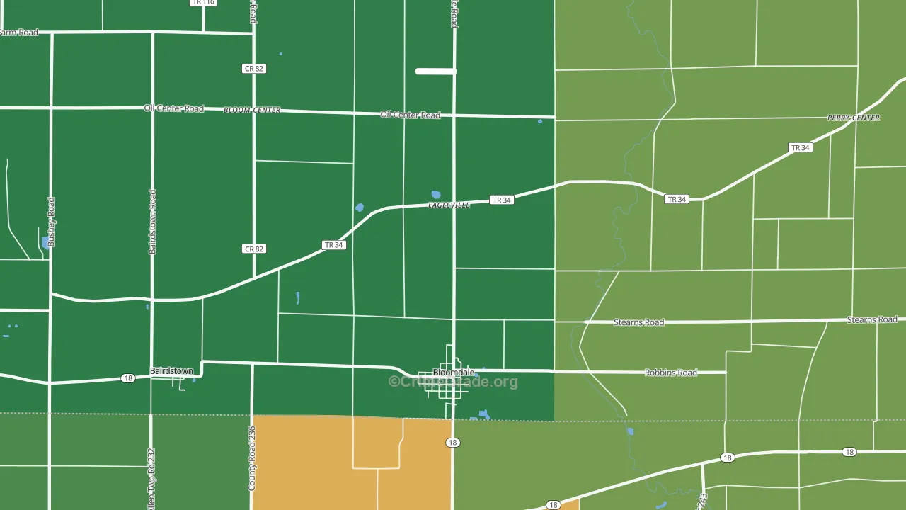 44817, OH Map of Drug-Related Crime Rates