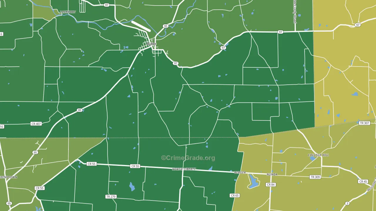 44822, OH Map of Drug-Related Crime Rates