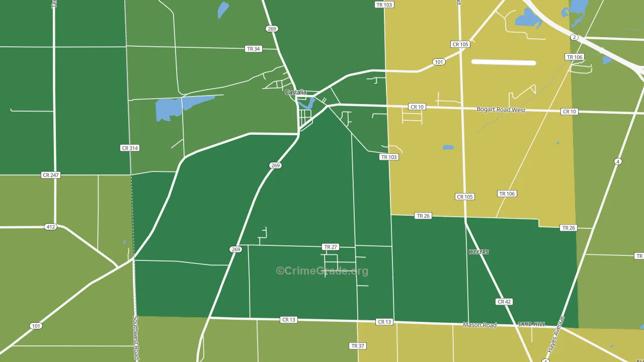 44824, OH Map of Drug-Related Crime Rates
