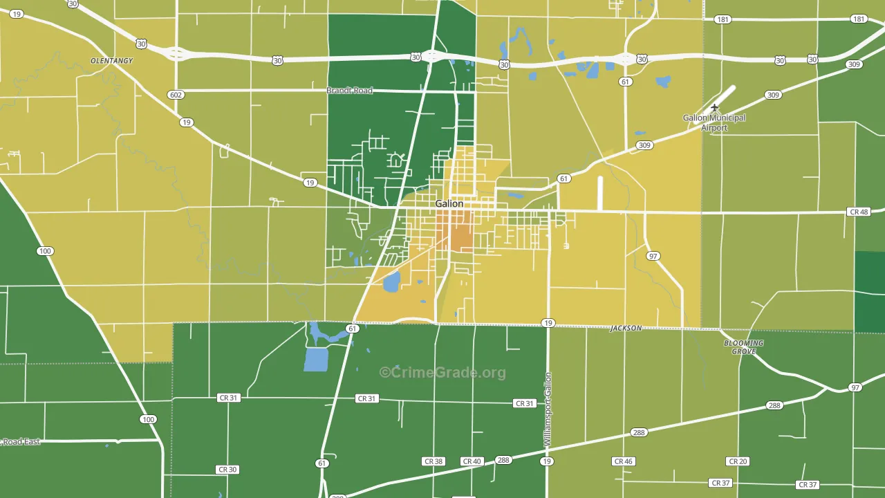 44833, OH Map of Drug-Related Crime Rates