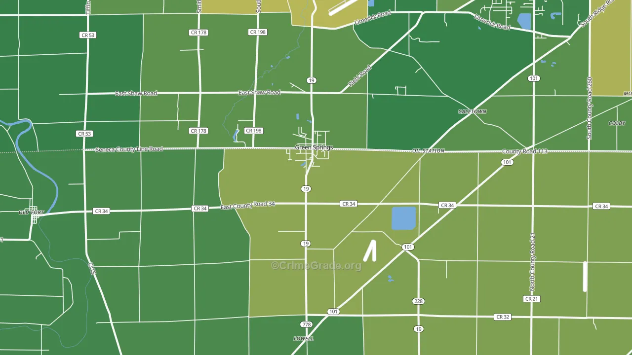 44836, OH Map of Drug-Related Crime Rates