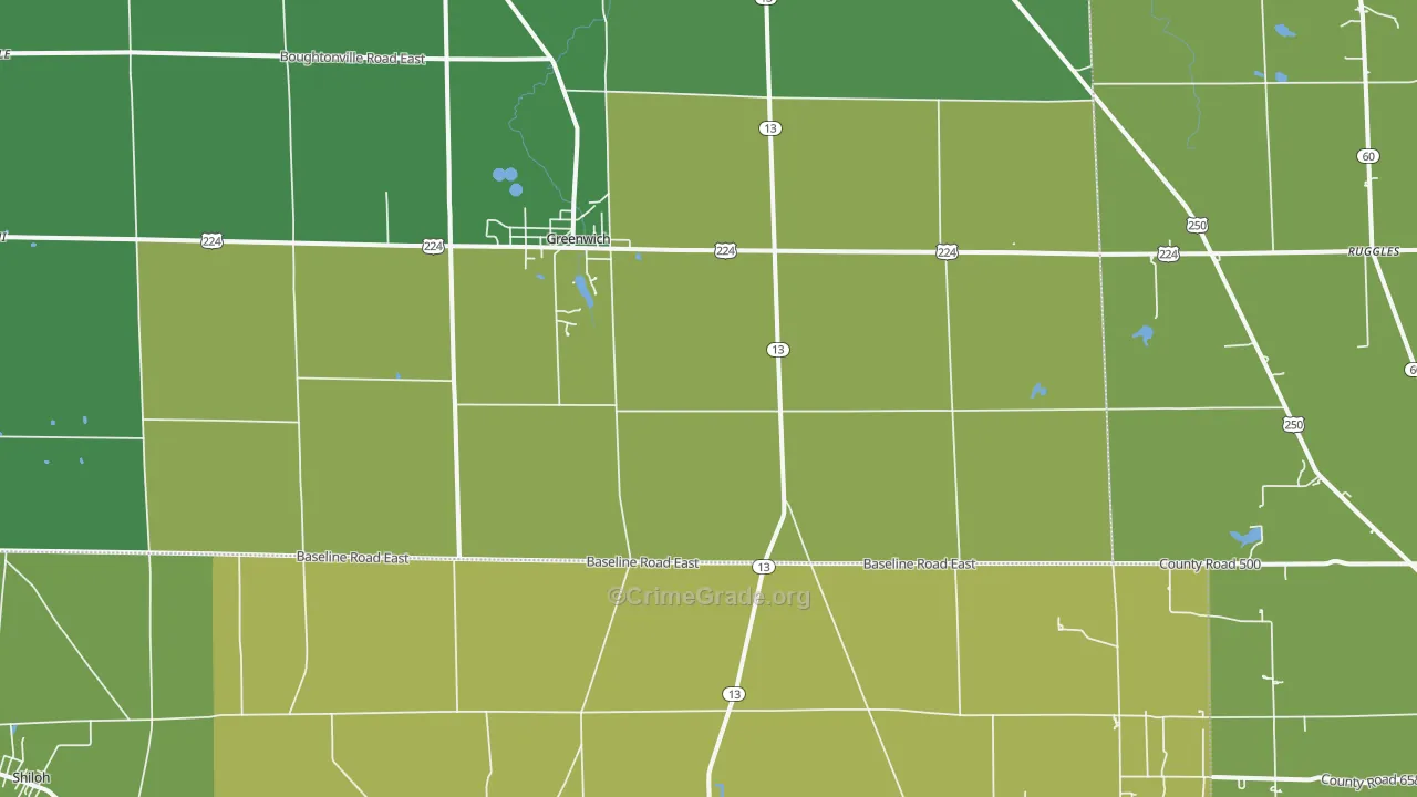 44837, OH Map of Drug-Related Crime Rates