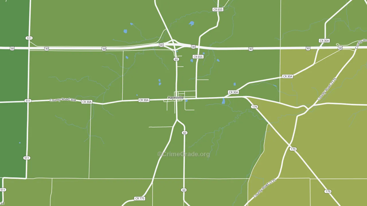 44838, OH Map of Drug-Related Crime Rates