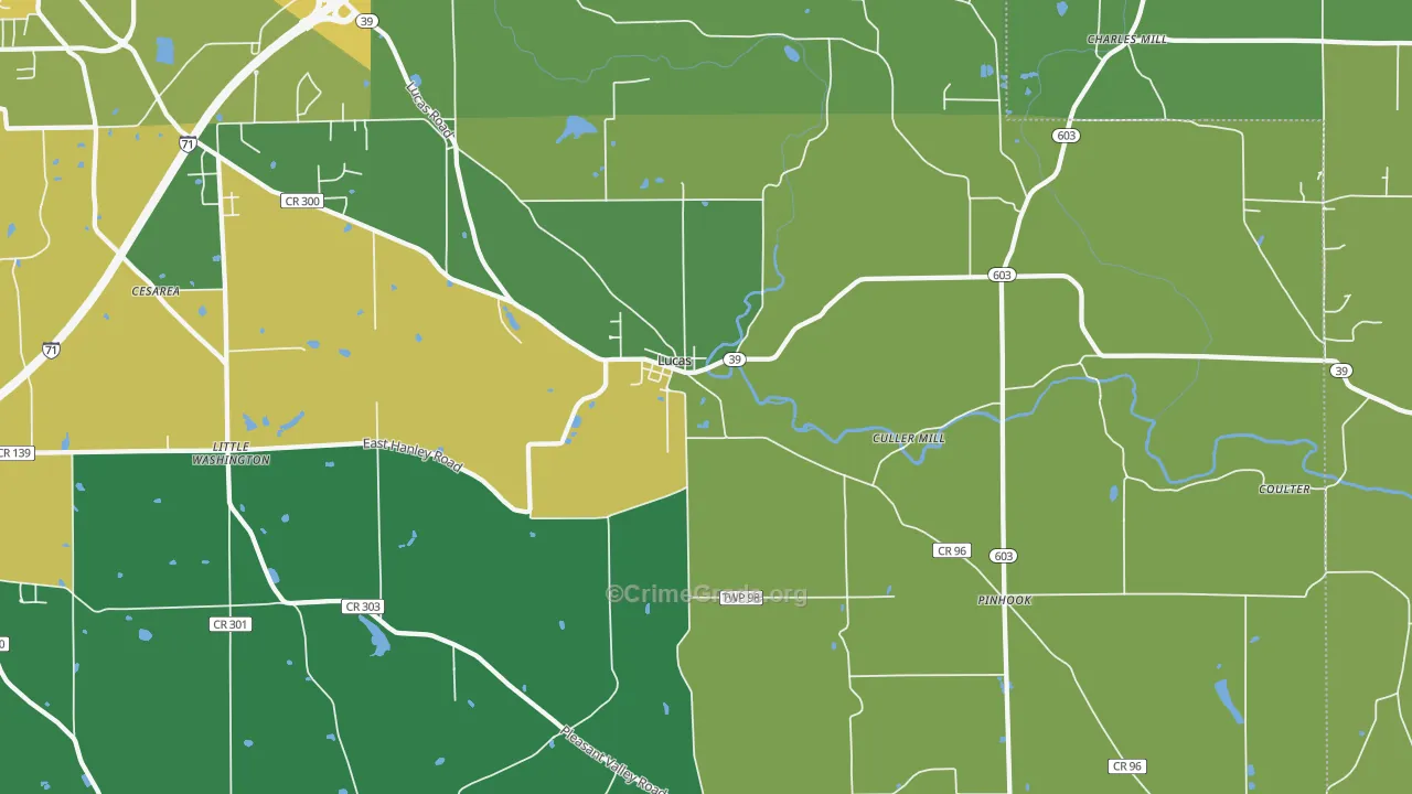 44843, OH Map of Drug-Related Crime Rates