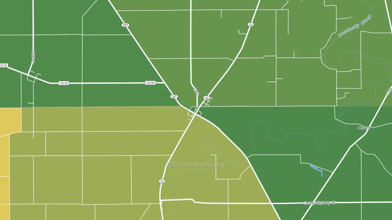 44844, OH Map of Drug-Related Crime Rates