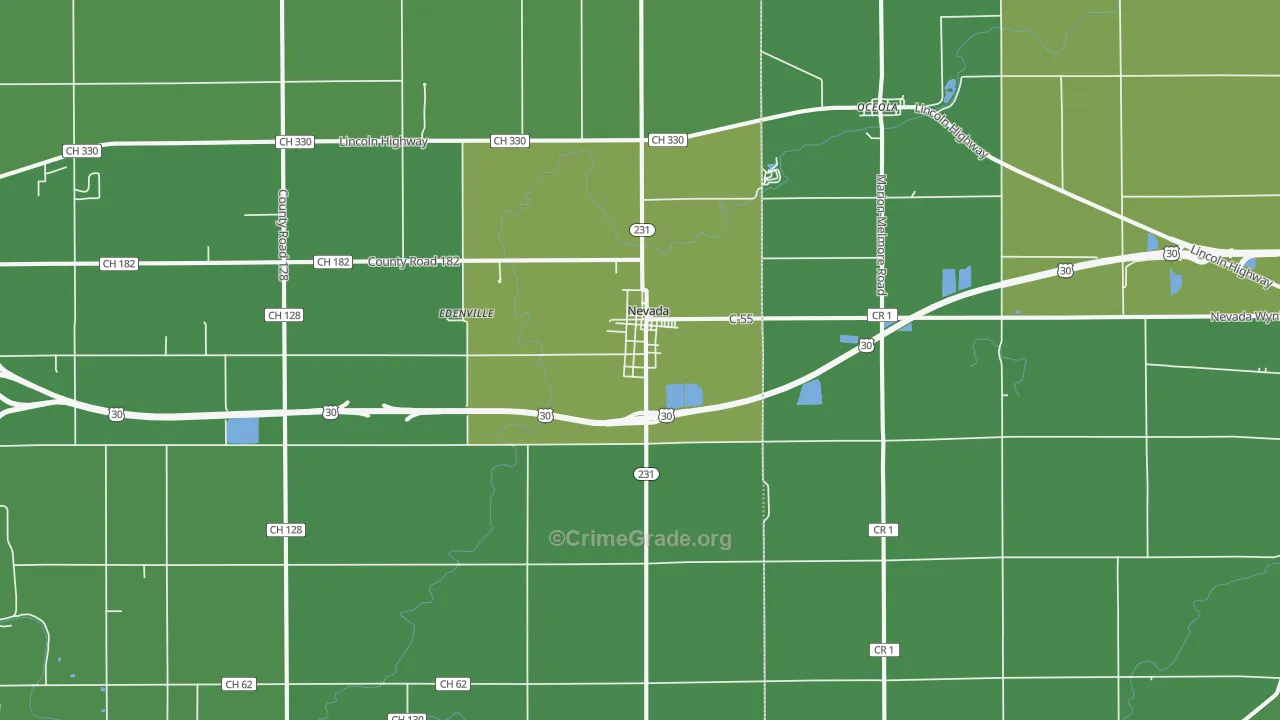 44849, OH Map of Drug-Related Crime Rates