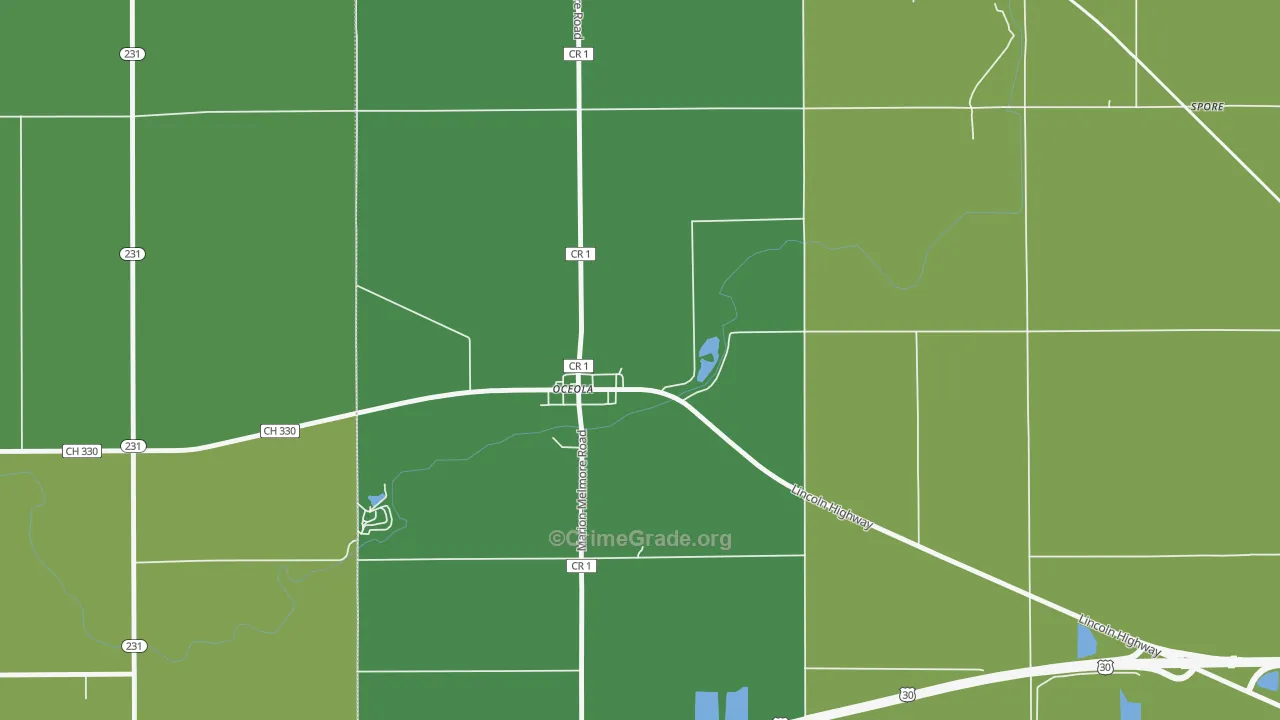 44860, OH Map of Drug-Related Crime Rates