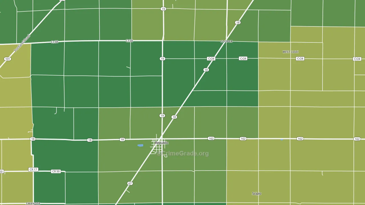 44867, OH Map of Drug-Related Crime Rates