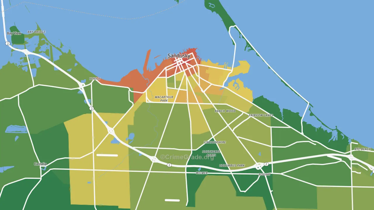 44870, OH Map of Drug-Related Crime Rates
