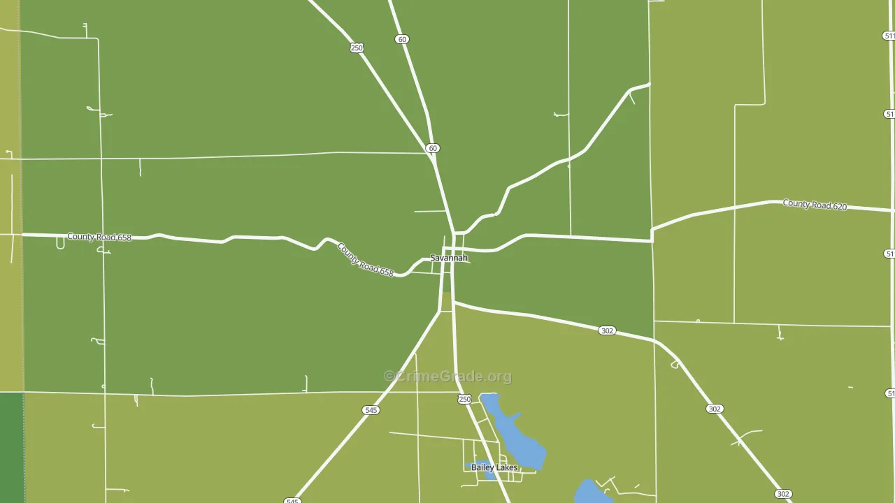 44874, OH Map of Drug-Related Crime Rates