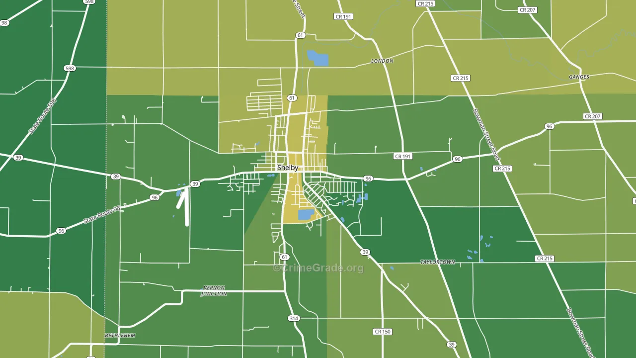 44875, OH Map of Drug-Related Crime Rates