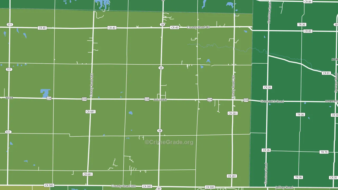 44880, OH Map of Drug-Related Crime Rates