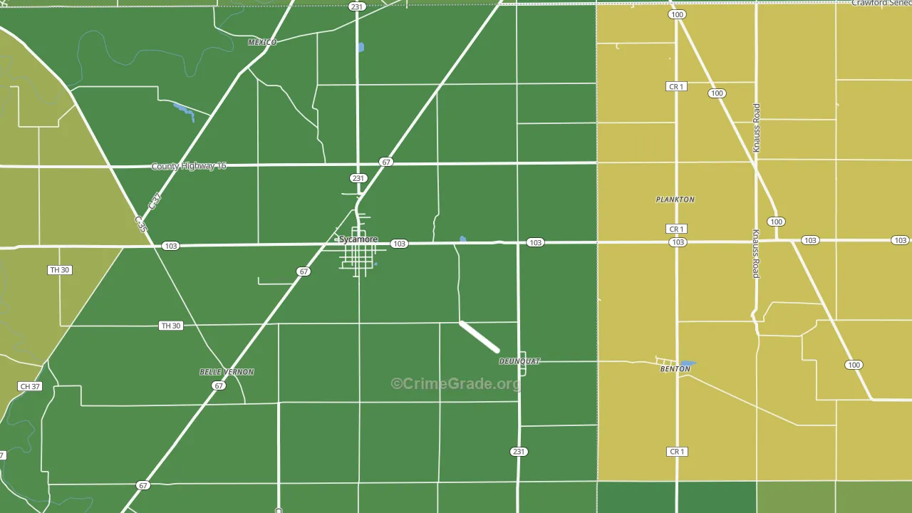 44882, OH Map of Drug-Related Crime Rates