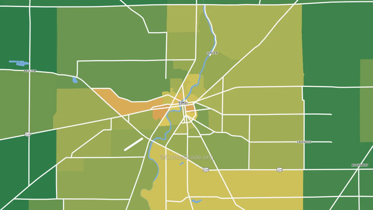44883, OH Map of Drug-Related Crime Rates