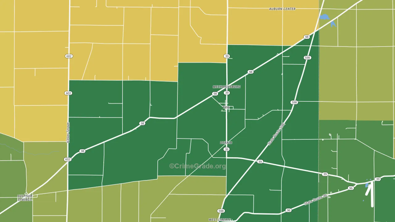 44887, OH Map of Drug-Related Crime Rates