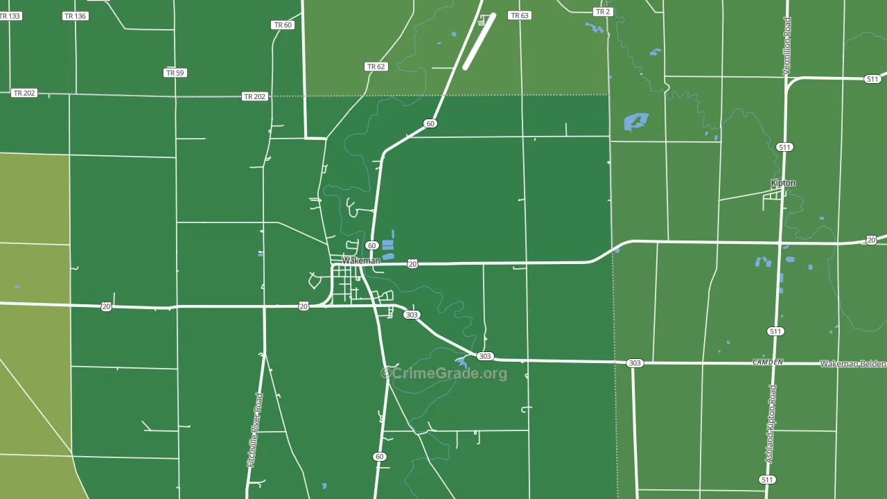 44889, OH Map of Drug-Related Crime Rates