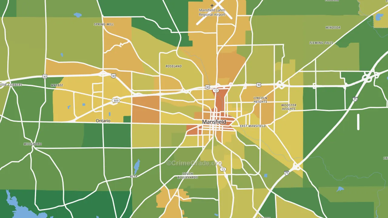 44903, OH Map of Drug-Related Crime Rates