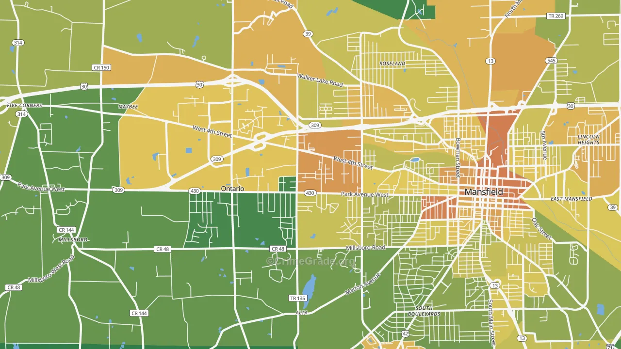 44906, OH Map of Drug-Related Crime Rates