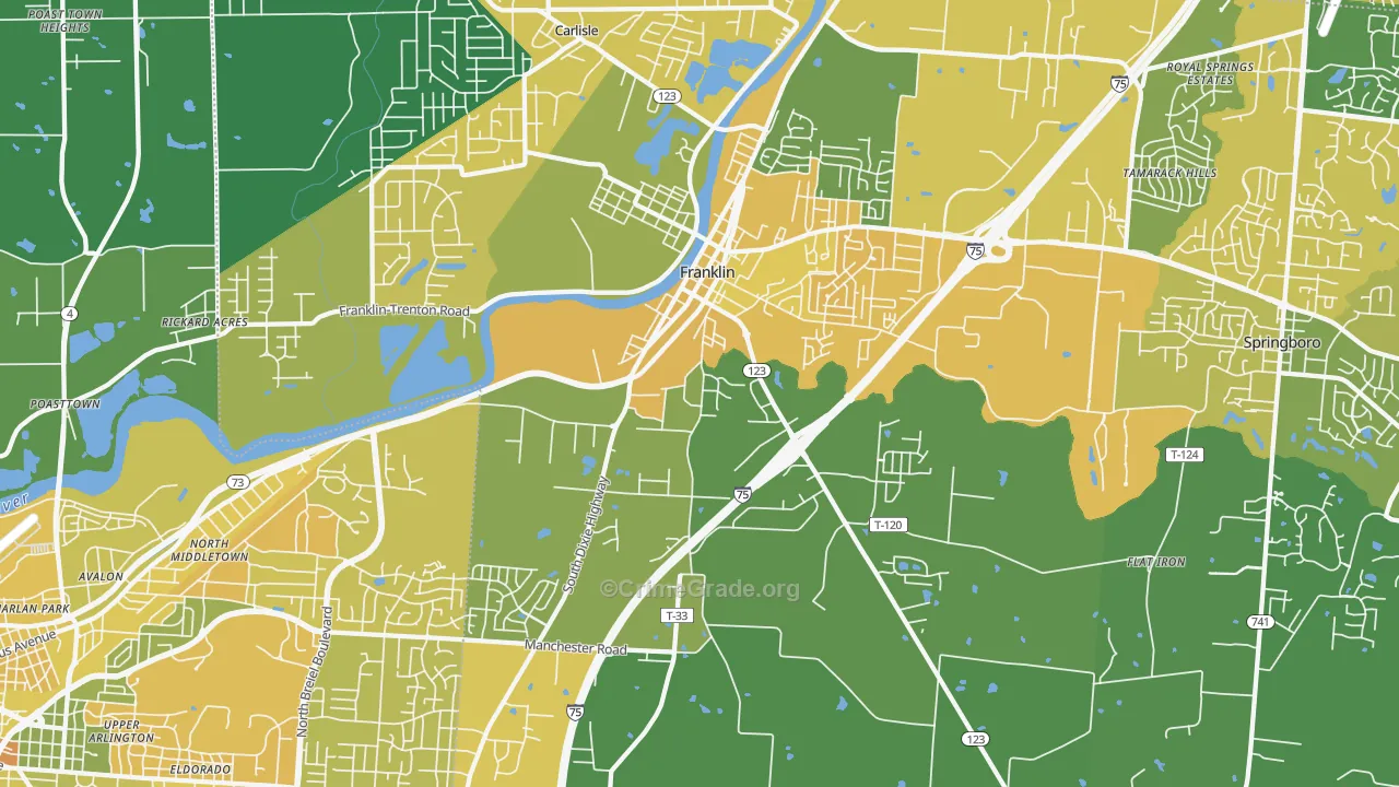 45005, OH Map of Drug-Related Crime Rates
