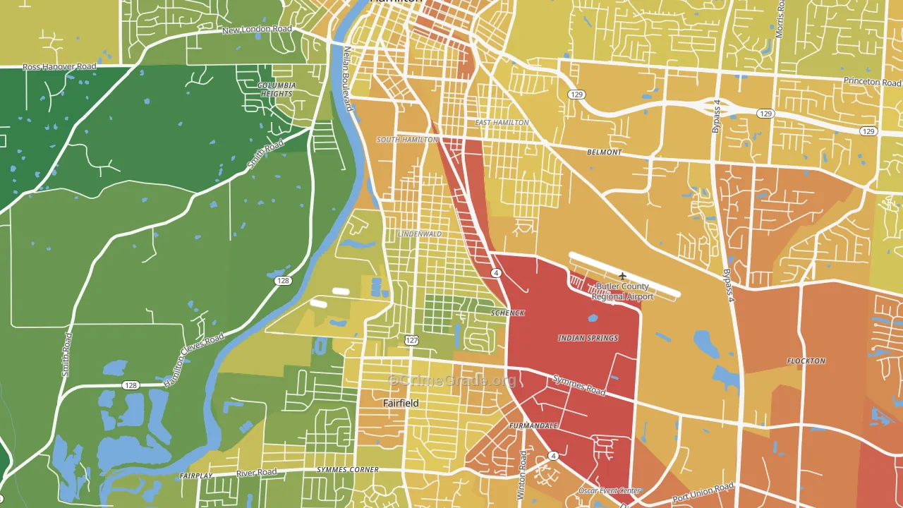 45015, OH Map of Drug-Related Crime Rates