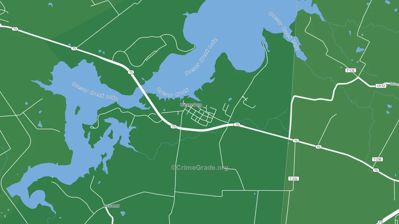 45032, OH Map of Drug-Related Crime Rates