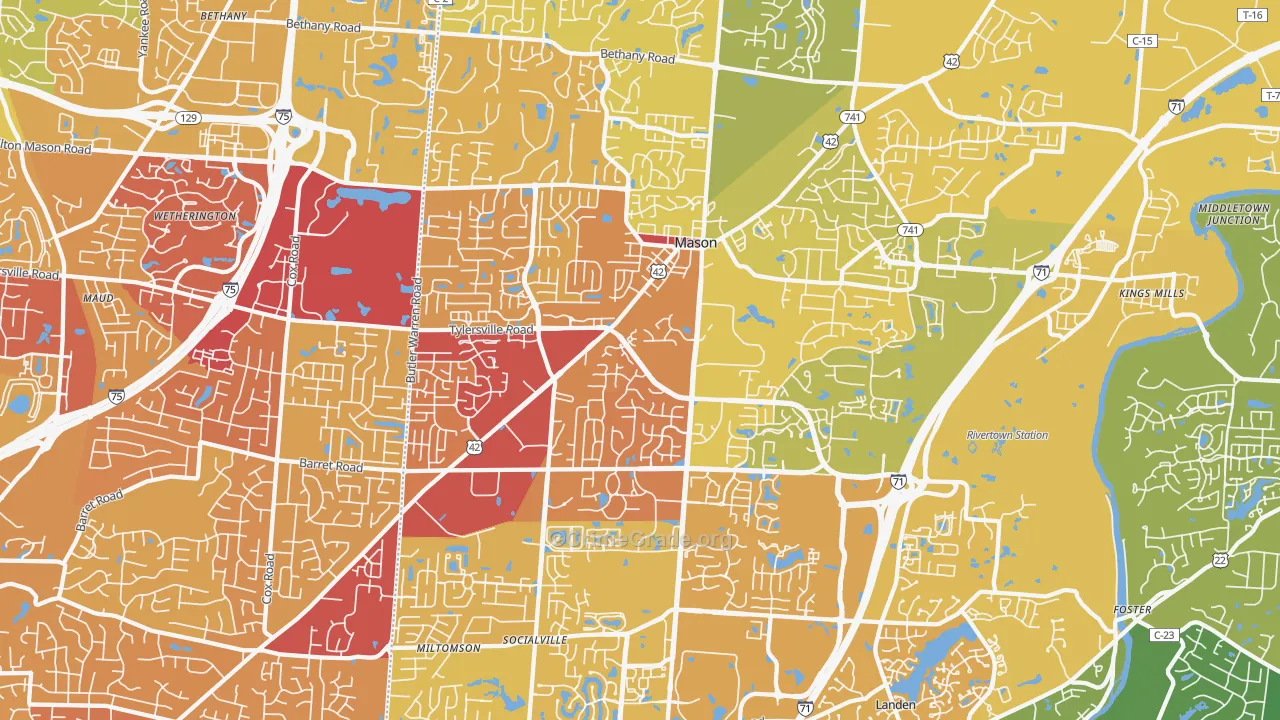 45040, OH Map of Drug-Related Crime Rates