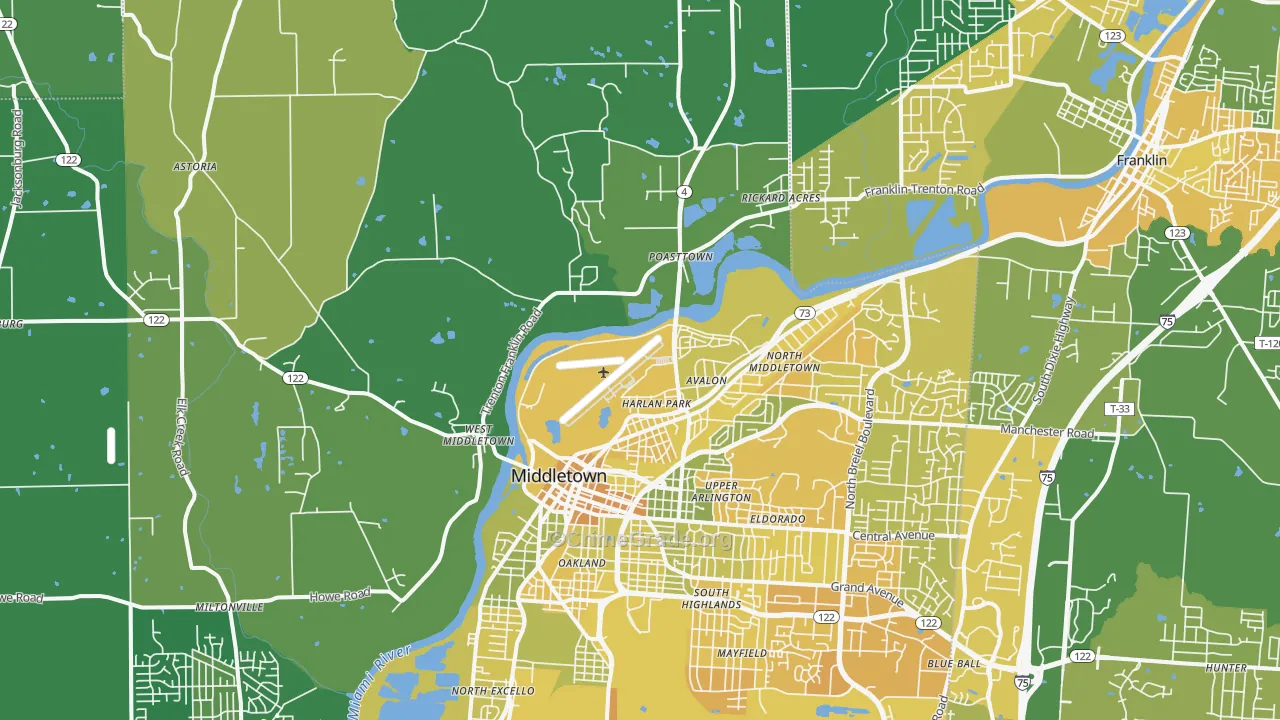 45042, OH Map of Drug-Related Crime Rates