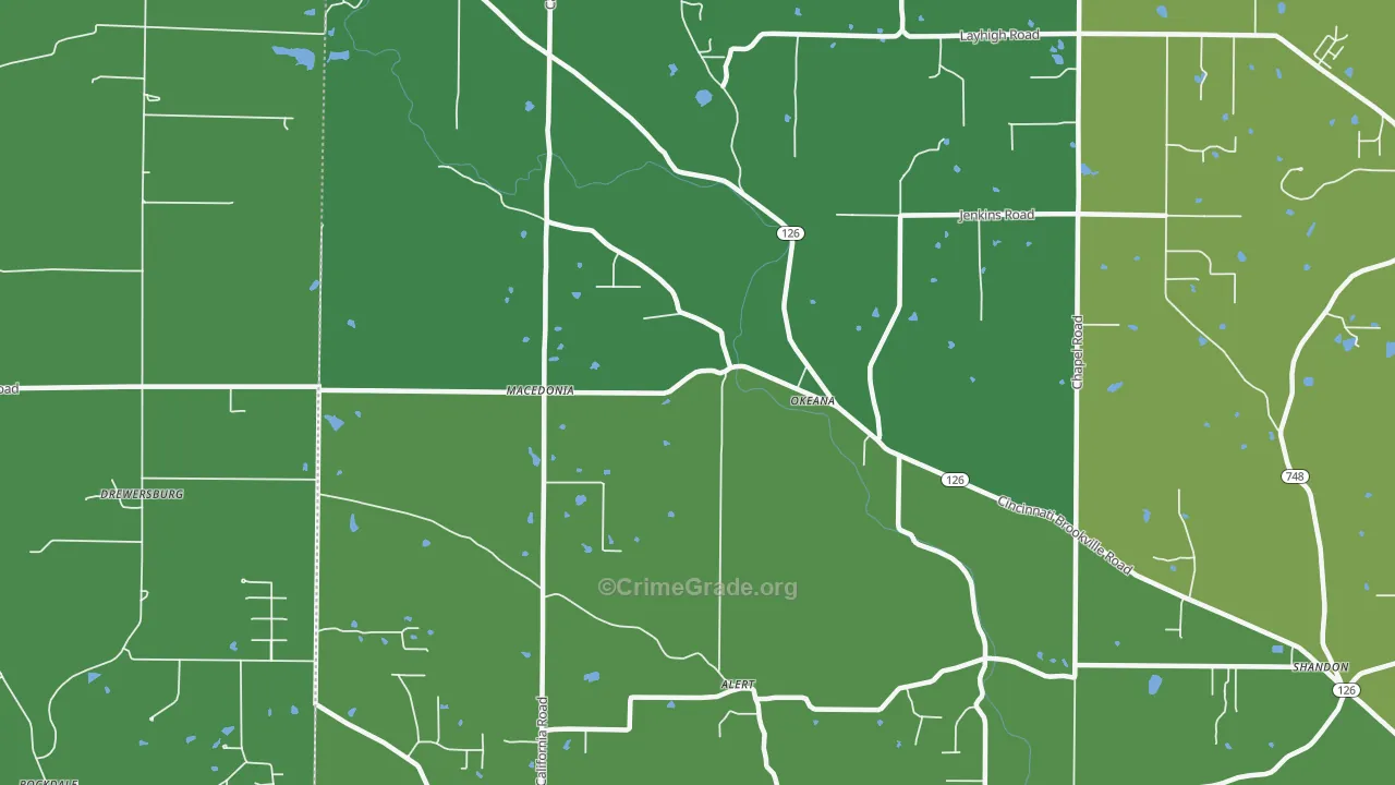 45053, OH Map of Drug-Related Crime Rates