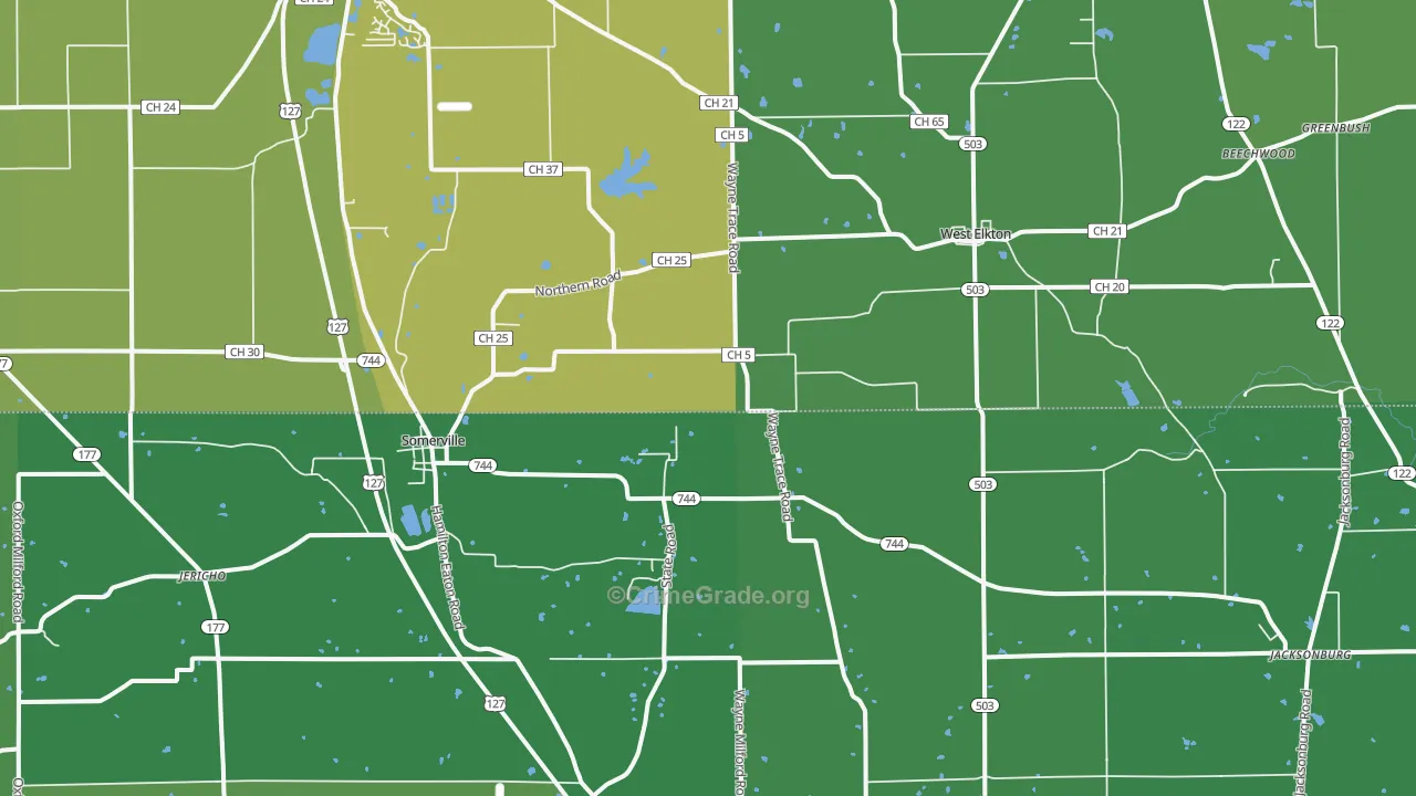 45064, OH Map of Drug-Related Crime Rates