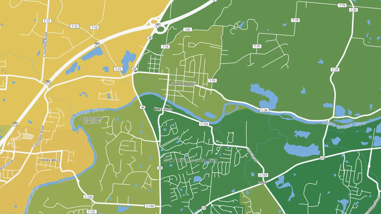 45065, OH Map of Drug-Related Crime Rates