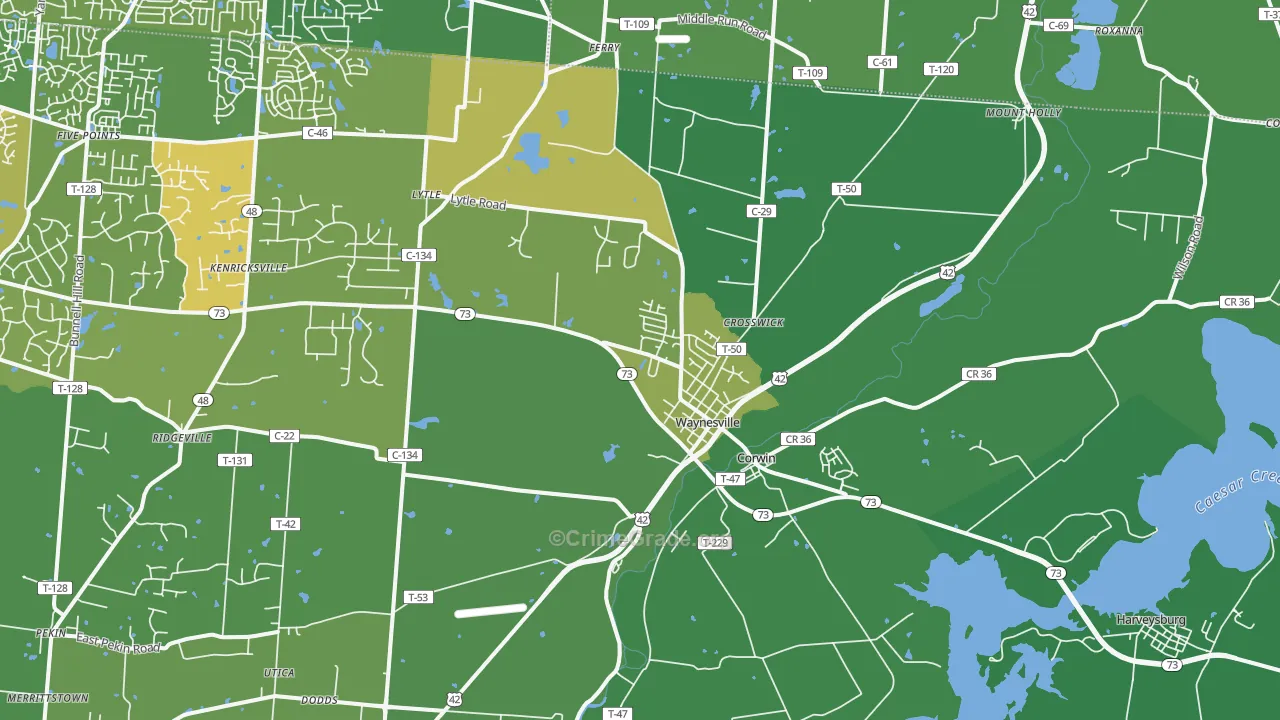 45068, OH Map of Drug-Related Crime Rates