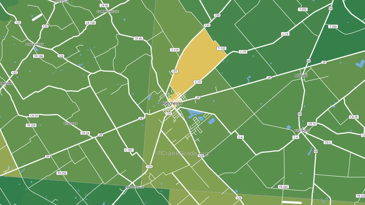 45107, OH Map of Drug-Related Crime Rates