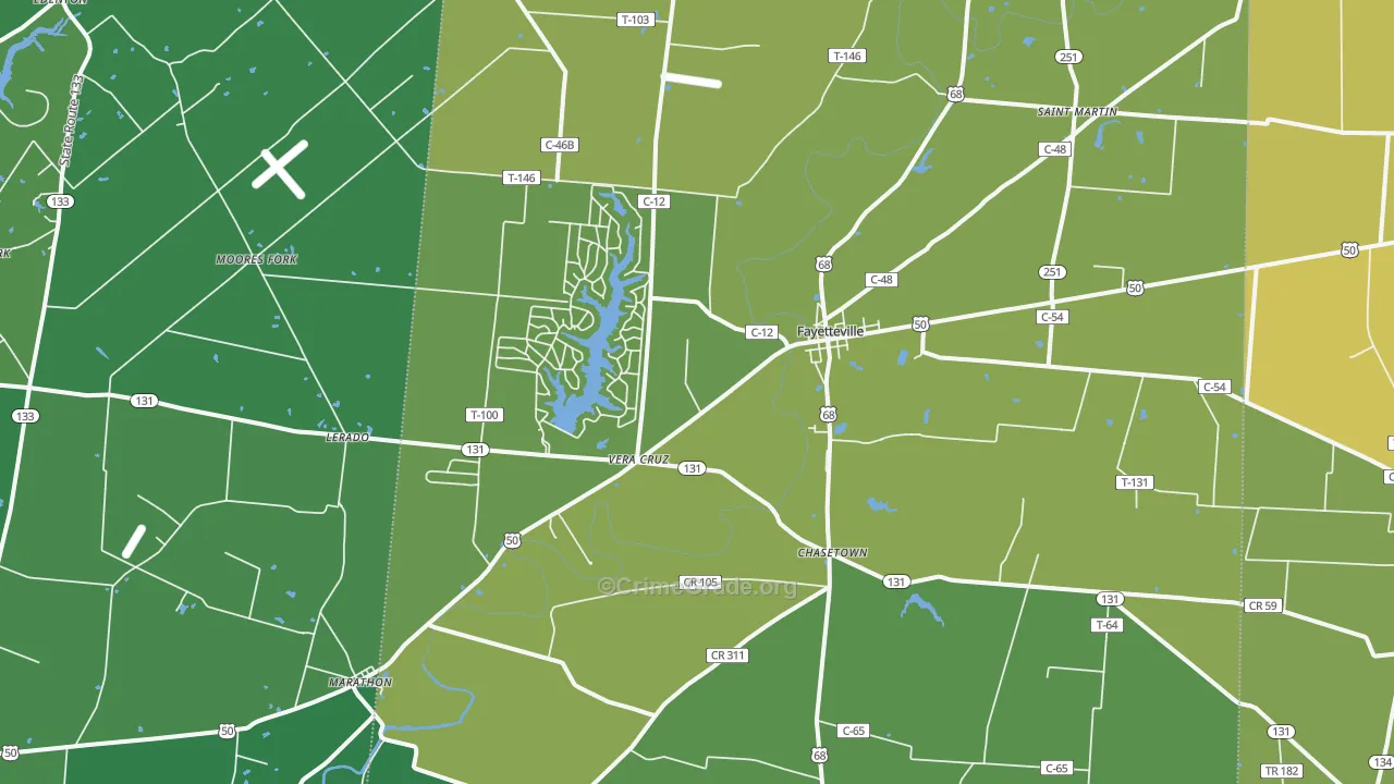 45118, OH Map of Drug-Related Crime Rates