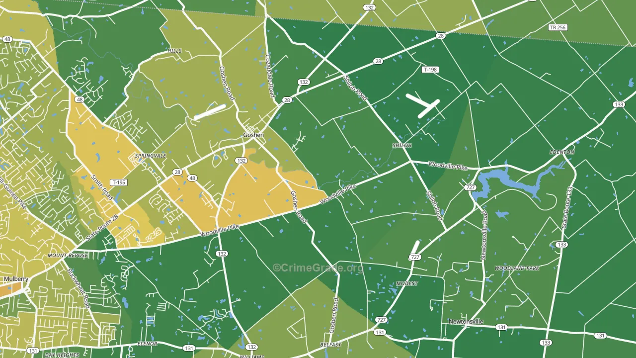 45122, OH Map of Drug-Related Crime Rates