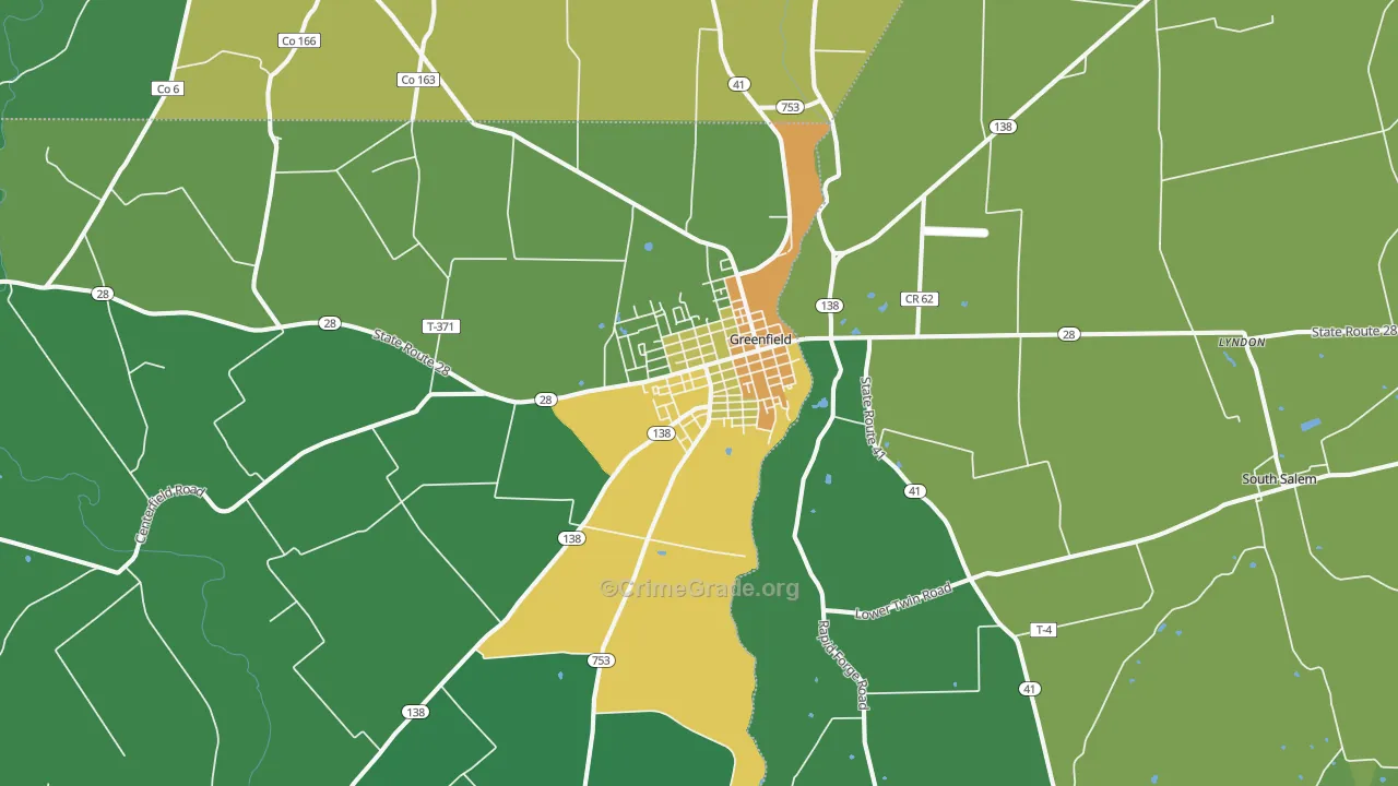 45123, OH Map of Drug-Related Crime Rates